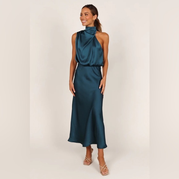 Petal & Pup Dresses & Skirts - HALTER NECK MIDI DRESS - TEAL